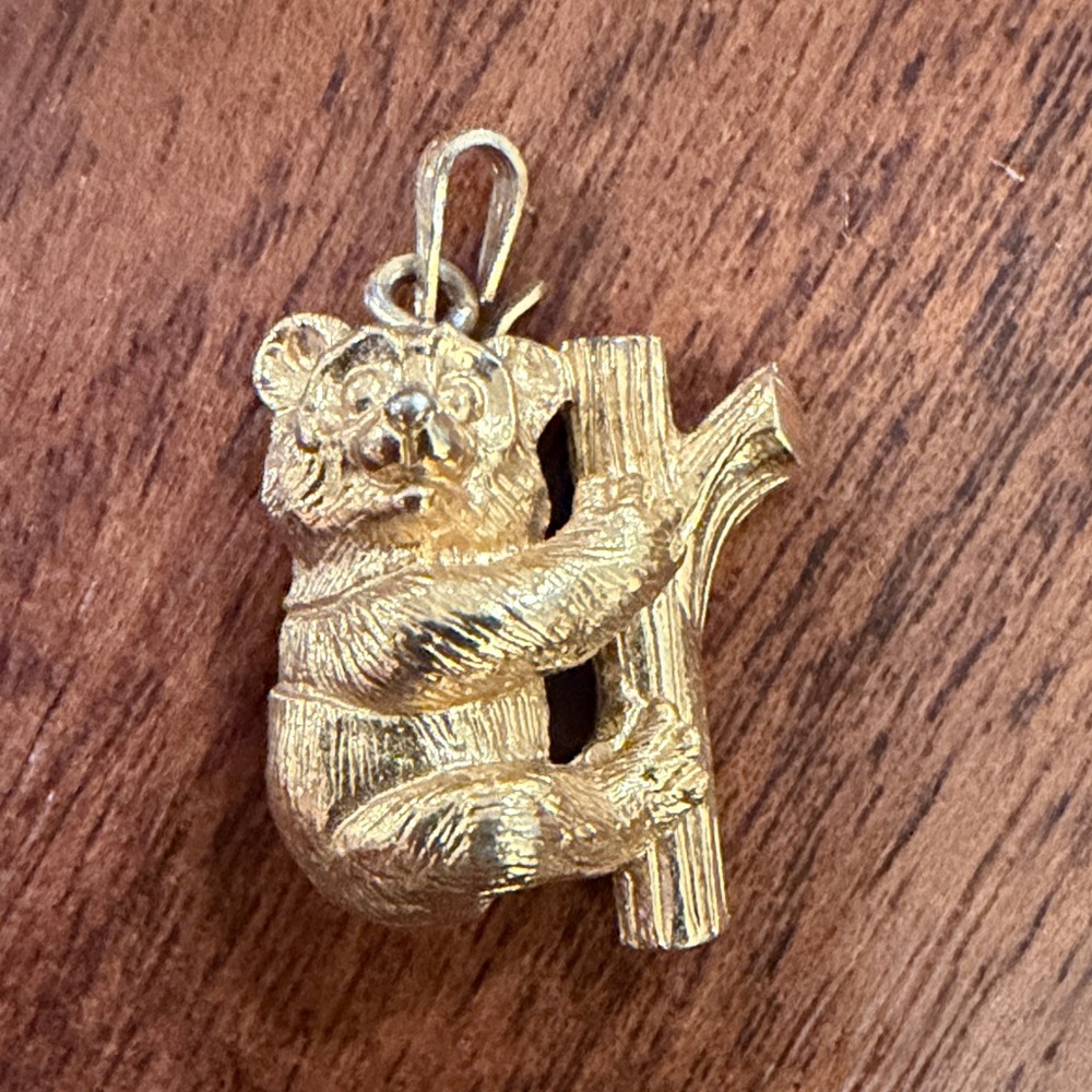 Vintage Trifari Gold Koala Bear Pendant